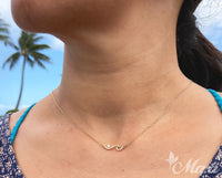 [14K Gold] Mini Nalu Wave Necklace with Round Stone *Made-to-order*Newest