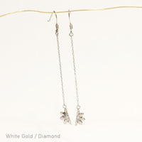 [14K Gold] Naupaka Flower Dangle Chain Pierced Earring *Made-to-order*