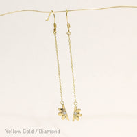 [14K Gold] Naupaka Flower Dangle Chain Pierced Earring *Made-to-order*