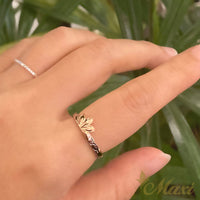 [14K Gold]Single Color Naupaka Cutout Ring*Made to Order*(TRD)