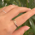 [14K Gold]Single Color Naupaka Cutout Ring*Made to Order*(TRD)