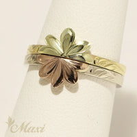 [14K Gold] Two Tone Color Naupaka Cutout Ring *Made to Order*(TRD)