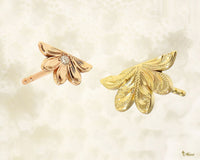 [14K Gold] Naupaka Flower Stud Pierced Earring*Made-to-order*