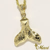 [14K Gold] Kohola Whale Tail Pendant Large [Made to Order] (P0168) 14金 ホエールテール ペンダント