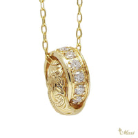 [14K Gold] Double Tube Pendant with Diamond (P0500)