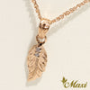 [14K Gold] Petite Maile Leaf Pendant with Diamond(P0830)