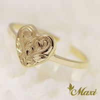 [14K Gold] Heart Disc Ring[Made-to-order] (R0642)