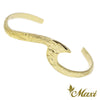 [14K Gold] Small Nalu Wave Open Bangle Bracelet [Made to Order] (B0586)