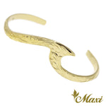 [14K Gold] Small Nalu Wave Open Bangle Bracelet [Made to Order] (B0586)