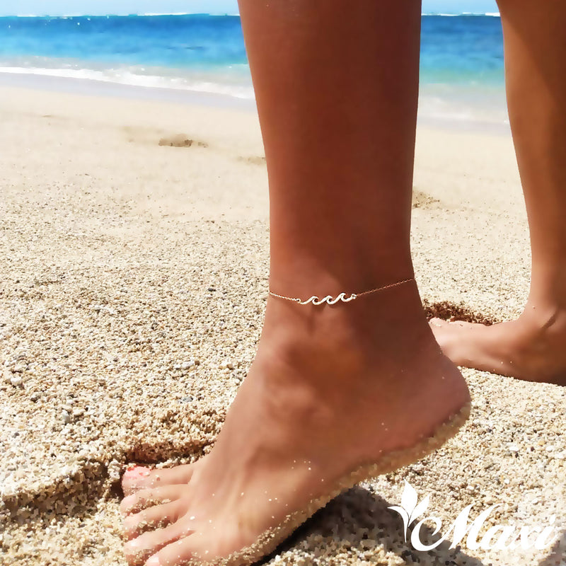 [14K Gold] Triple Nalu Wave Anklet *Made to order*Newest