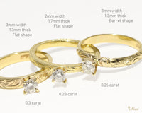 0.26ct Diamond 3mm/Barrel Ring - Fashion/ Engagement [14K/18K Gold]