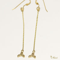 [14K Gold] Kohola Whale Tail Chain pierced earring (TRD-E2) 14金 ホエールテール ピアス