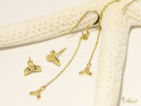 [14K Gold] Kohola Whale Tail Chain pierced earring (TRD-E2) 14金 ホエールテール ピアス